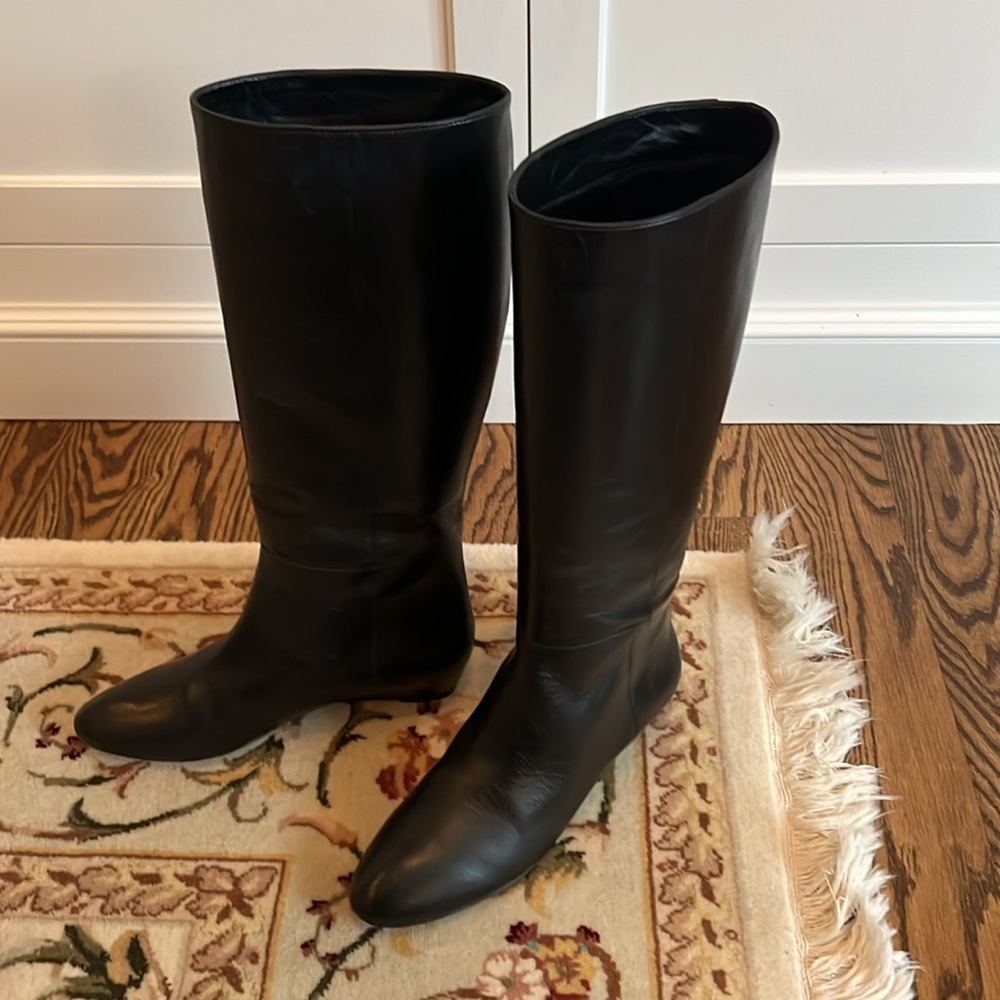 Loeffler Randall black leather boots